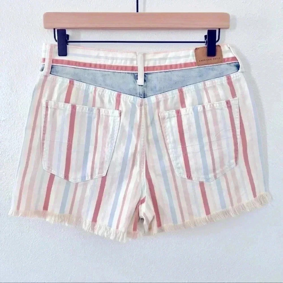 American Eagle Striped High Waisted Shorts - Picture 2 of 5